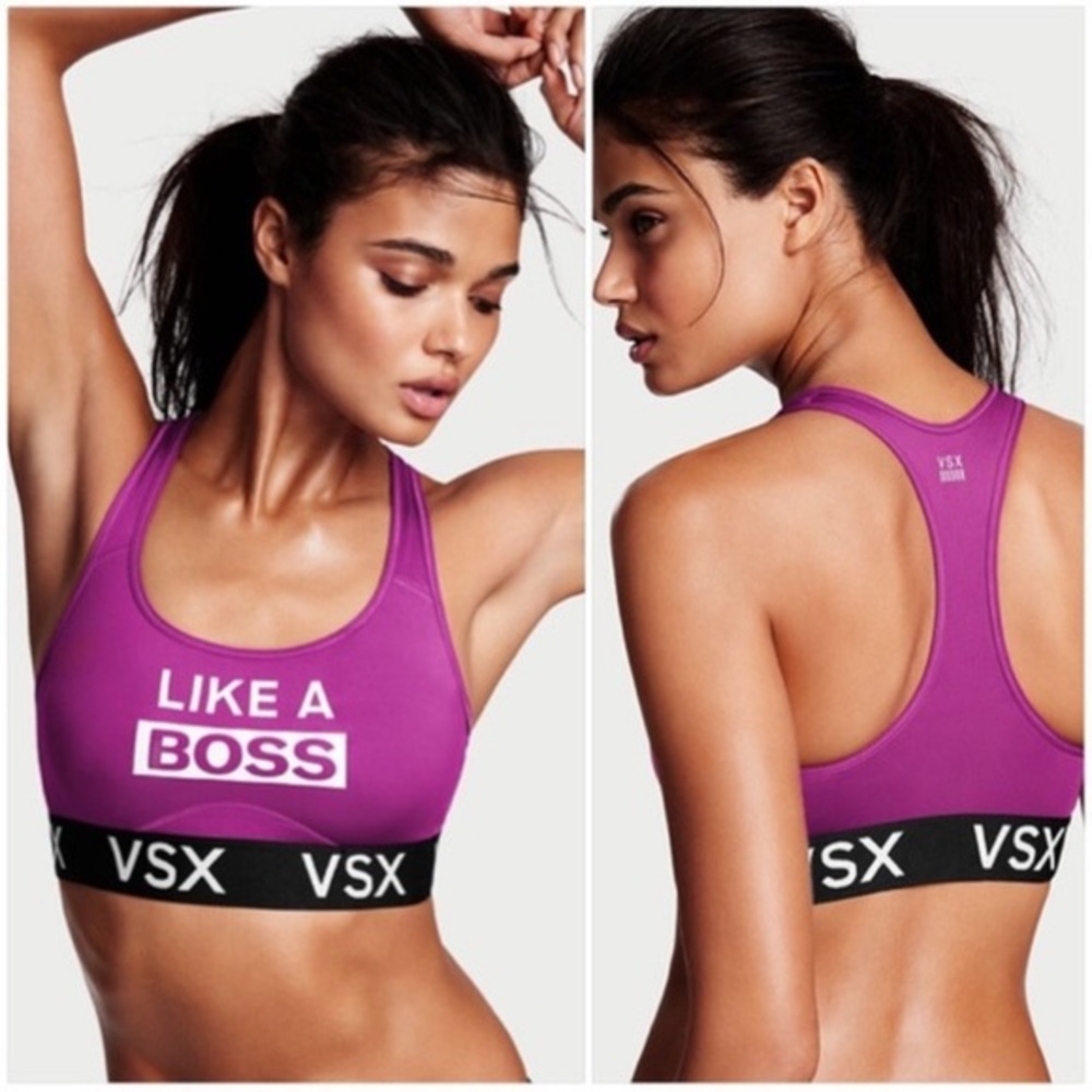 VSX Victorias Secret The Player Racerback Unlined Sports Bra Like A Boss Size S